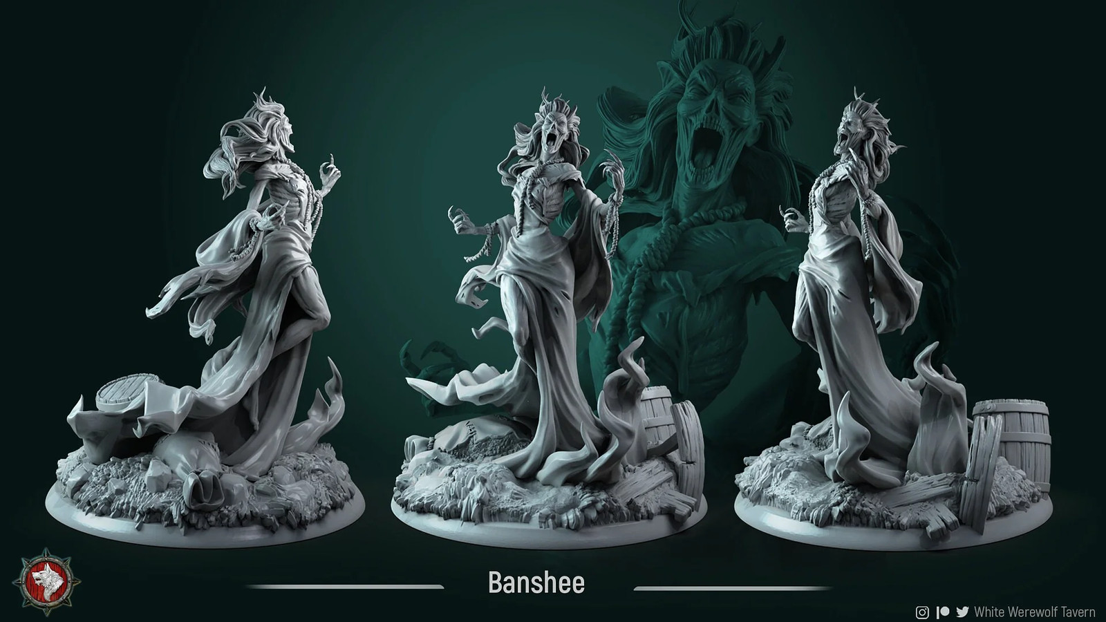 Banshee - 32-75mm Lifeless Eyes - Resin Tabletop Miniature