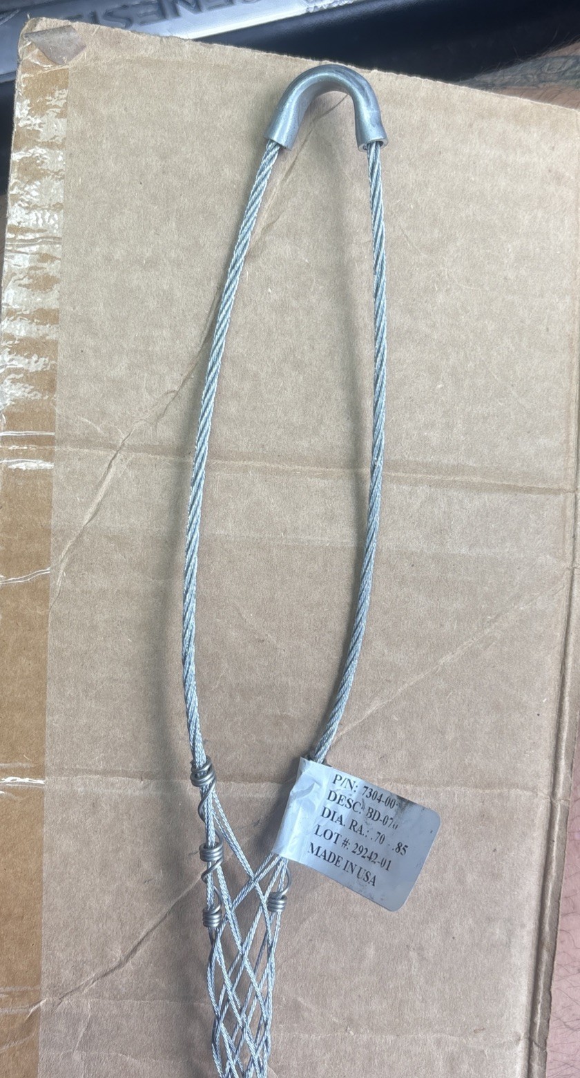 AMTEC 7304-005 BD-070 Wire Mesh Strain Relief Grip .70”-.85” Cable Range