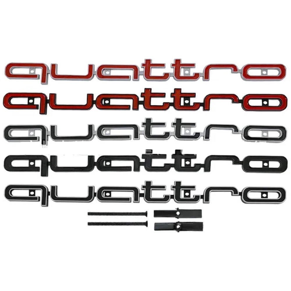 1Pc Audi Quattro Front Grille Emblem 3D ABS Car Emblem Sticks For A3 A4 A5 A6 A6