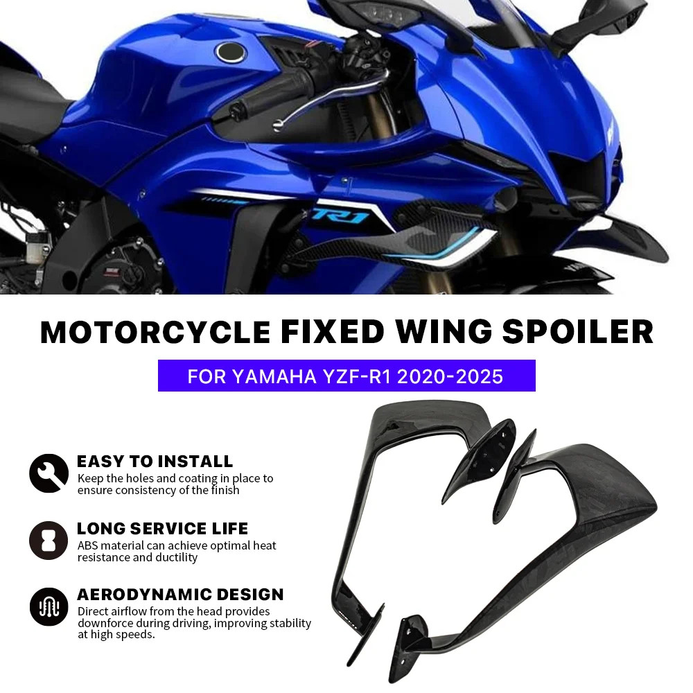 For Yamaha YZF R1 GP 2020-2025 Side Winglets Wing Spoiler Fairing Blue black