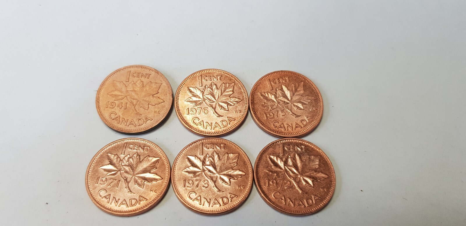 @@@ 6 X  MIXED DATES CANADA ONE CENTS  no3 @@@..