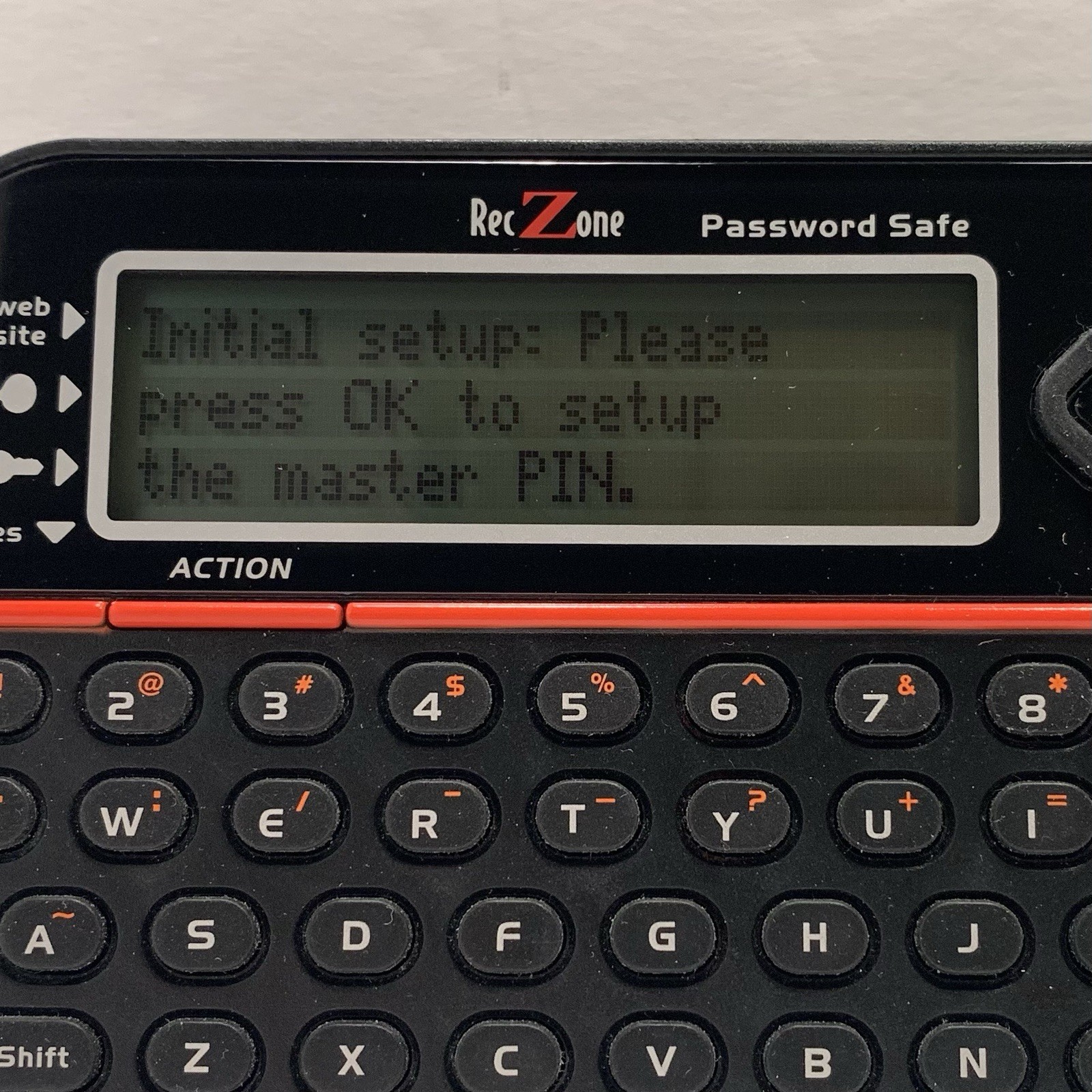 RecZone Password Safe Model 595 Backlit LCD Built In Memory Password Storage