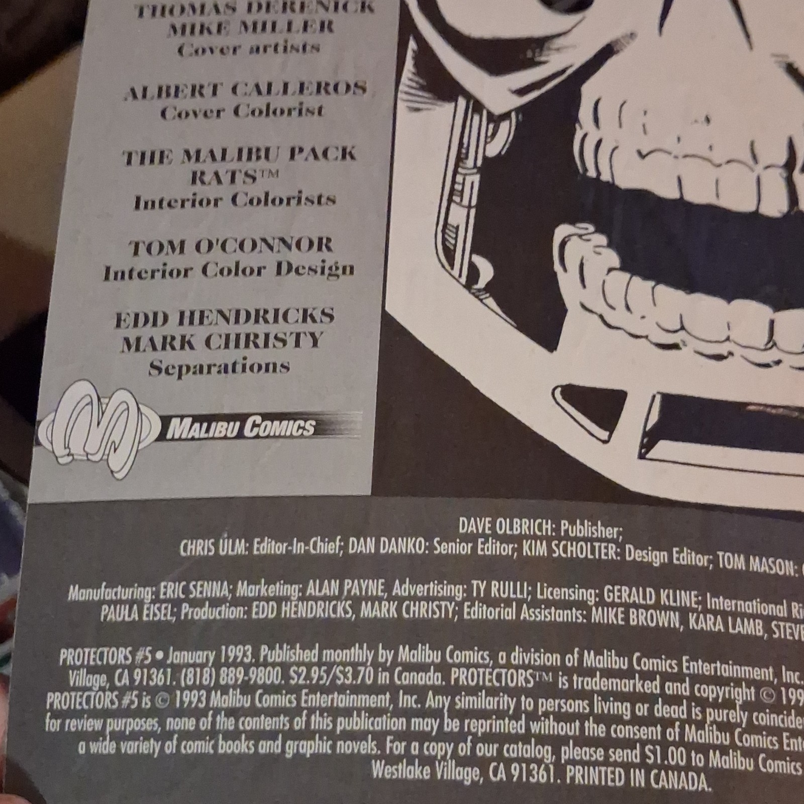 Malibu Comics PROTECTORS #5 die Cut Bullet Hole Issue.