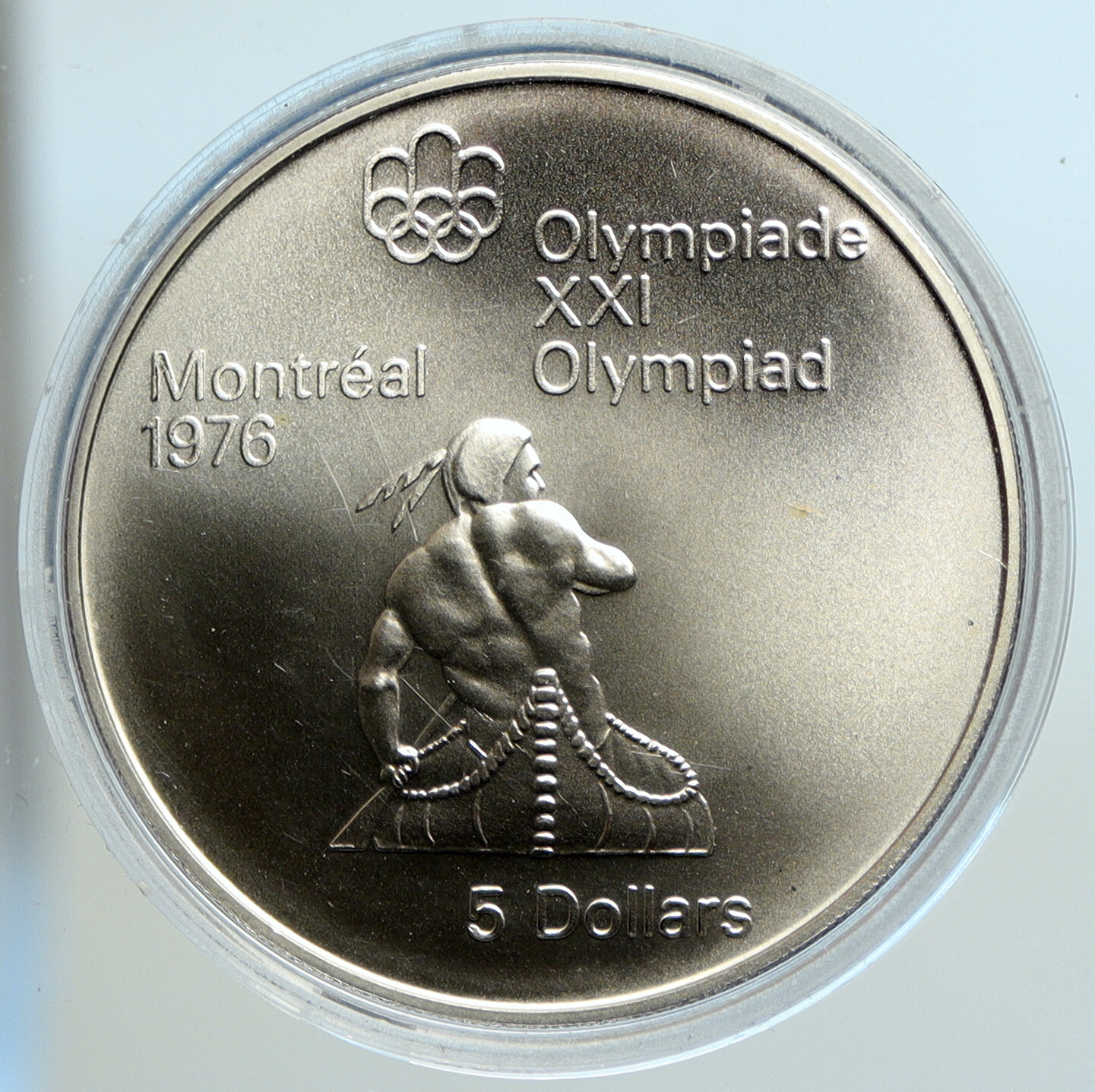 1974 CANADA UK Elizabeth II Olympic Montreal Native BU Silver $5 Coin i105382