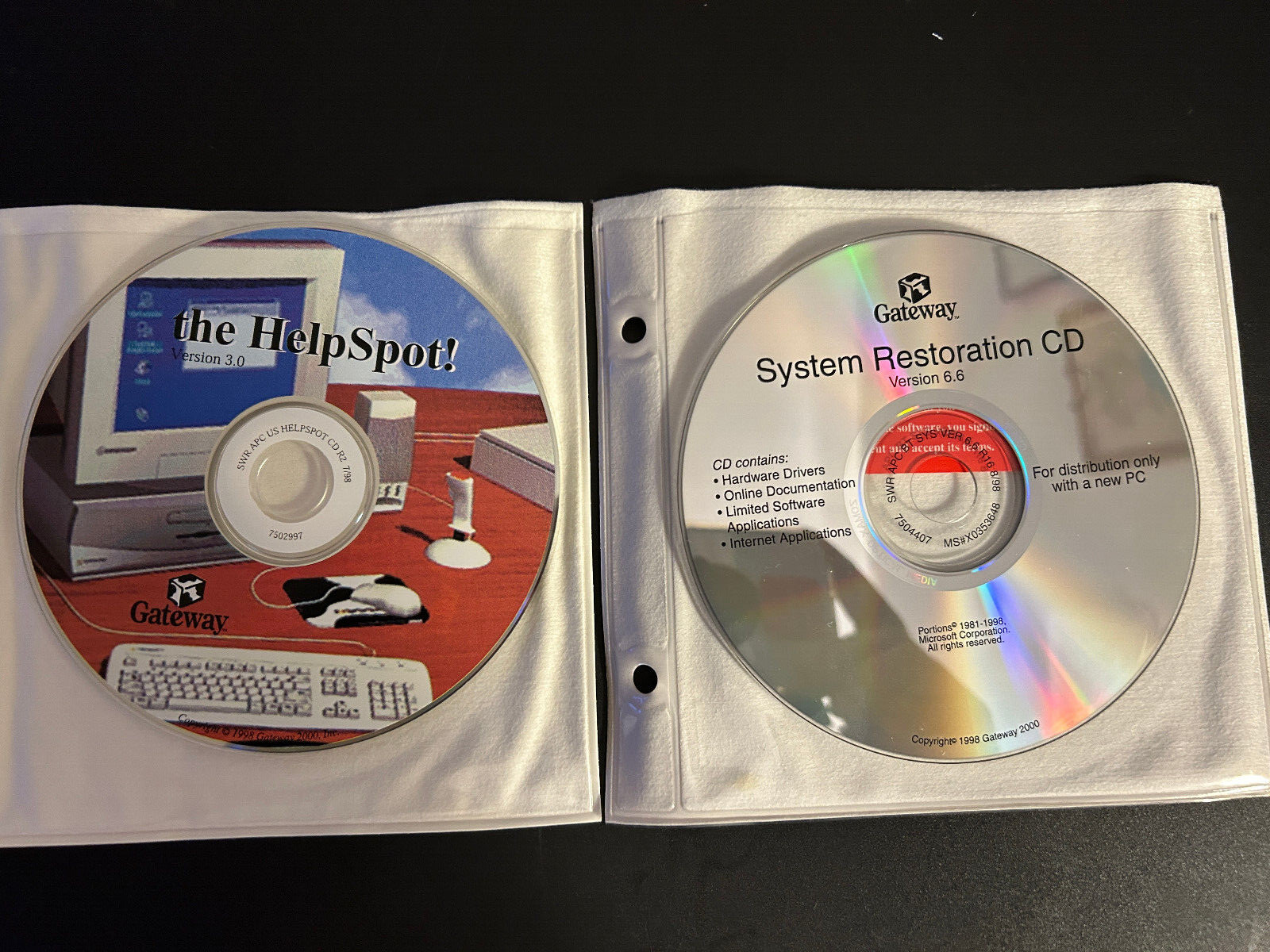 Gateway System Restoration Version 6.6 and Help Spot! CDs