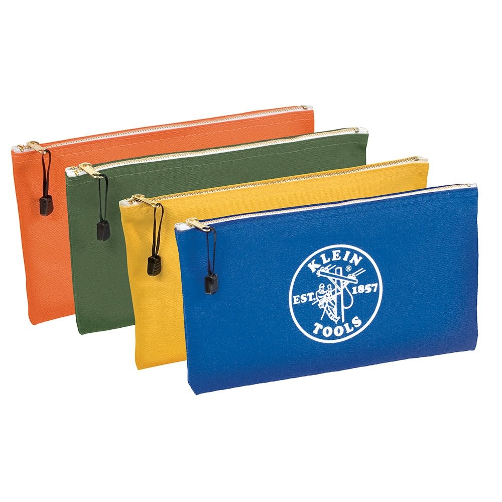Klein Tools 5140 Canvas Zipper Bag, Tool Pouch, Bank Deposit Utility Bag, 12....
