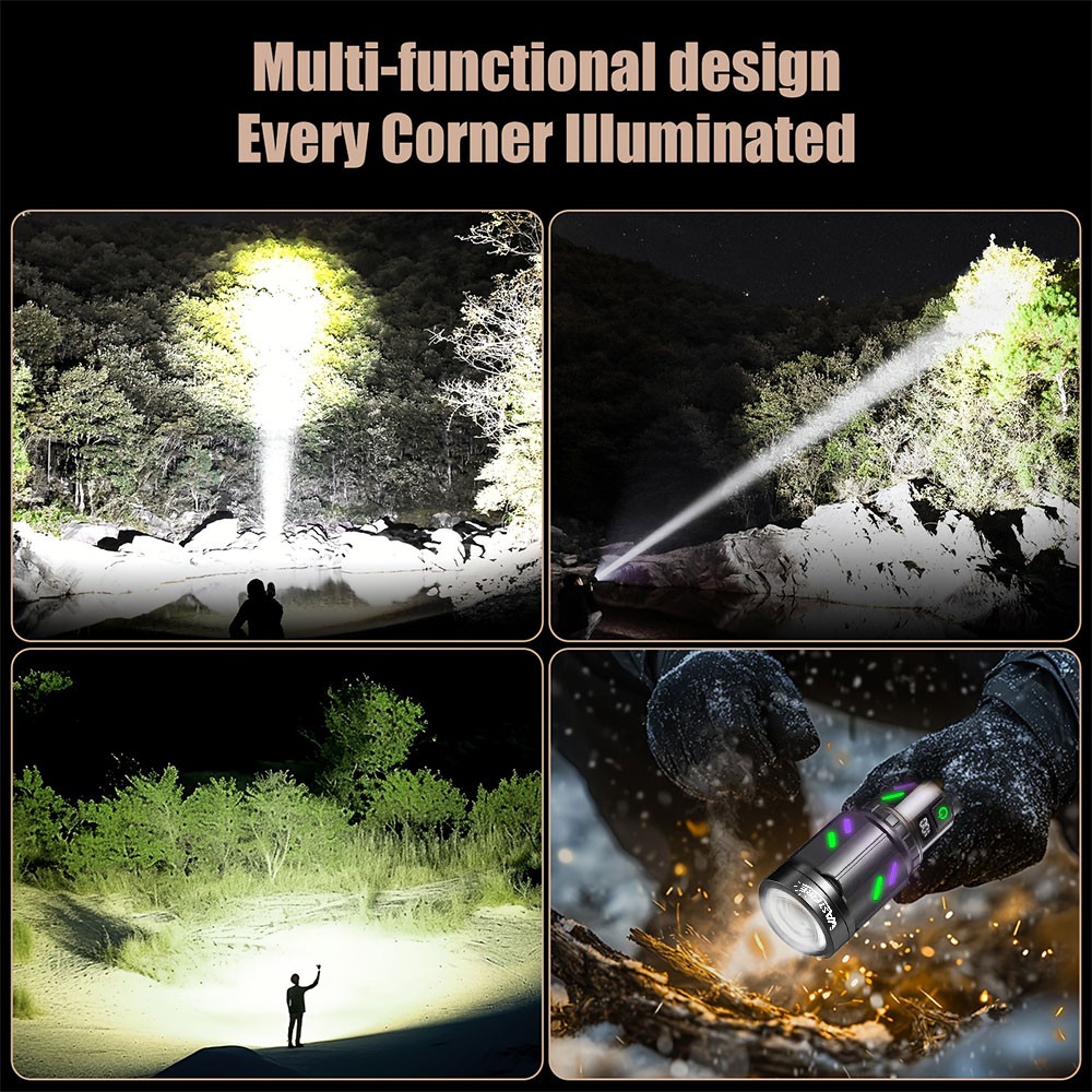 12000LM Laser White LED Flashlight Torch USB Rechargeable Zoomable Burning Light