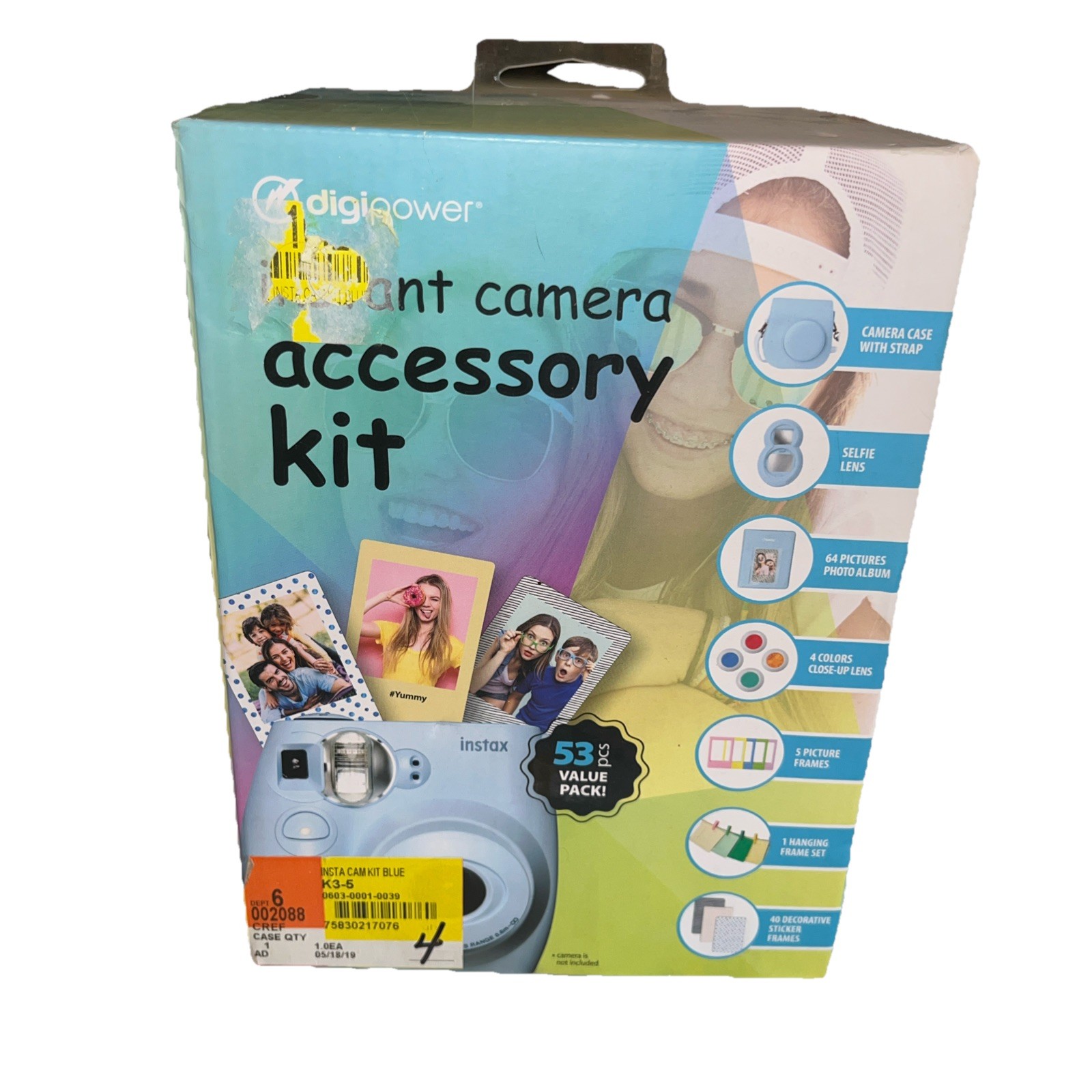 Digipower Instant Camera Accessory Kit for Fuji Film Instax Mini 9 & 7s, Blue