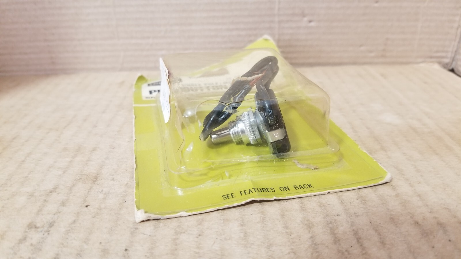 Sears 34_5653 Single Pole /Metal Push Button Switch , NOS-Damaged packaging