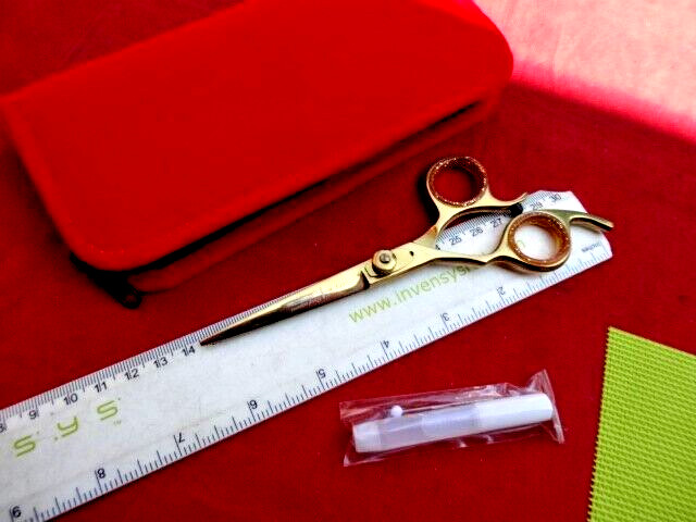 GOLD_Left Handed_6" Hairdressing Hair Scissors(6.5"Full Length)/Japanese Steel