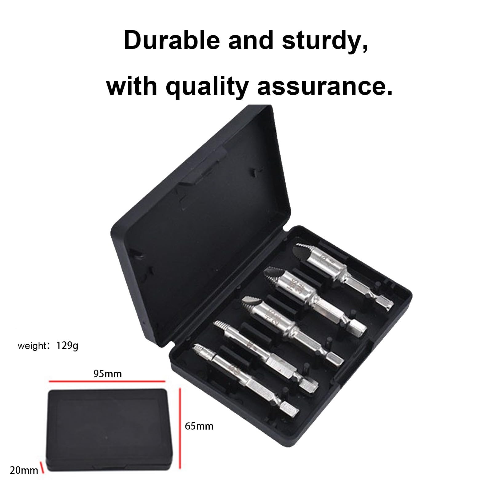 6Pcs 4mm14mm Reverse Thread Hex Shank Stripped Screw Extractor Tool Kit