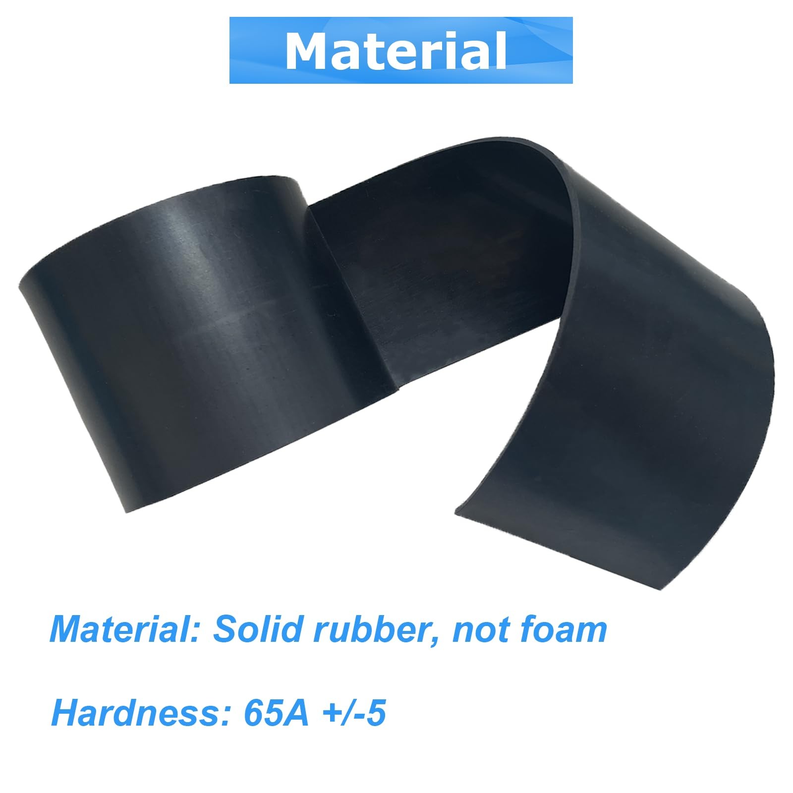 Solid Rubber Sheets,Rolls & Strips 1/16 (.062)" Thick X 4" Wide 4"X10'X1/16"