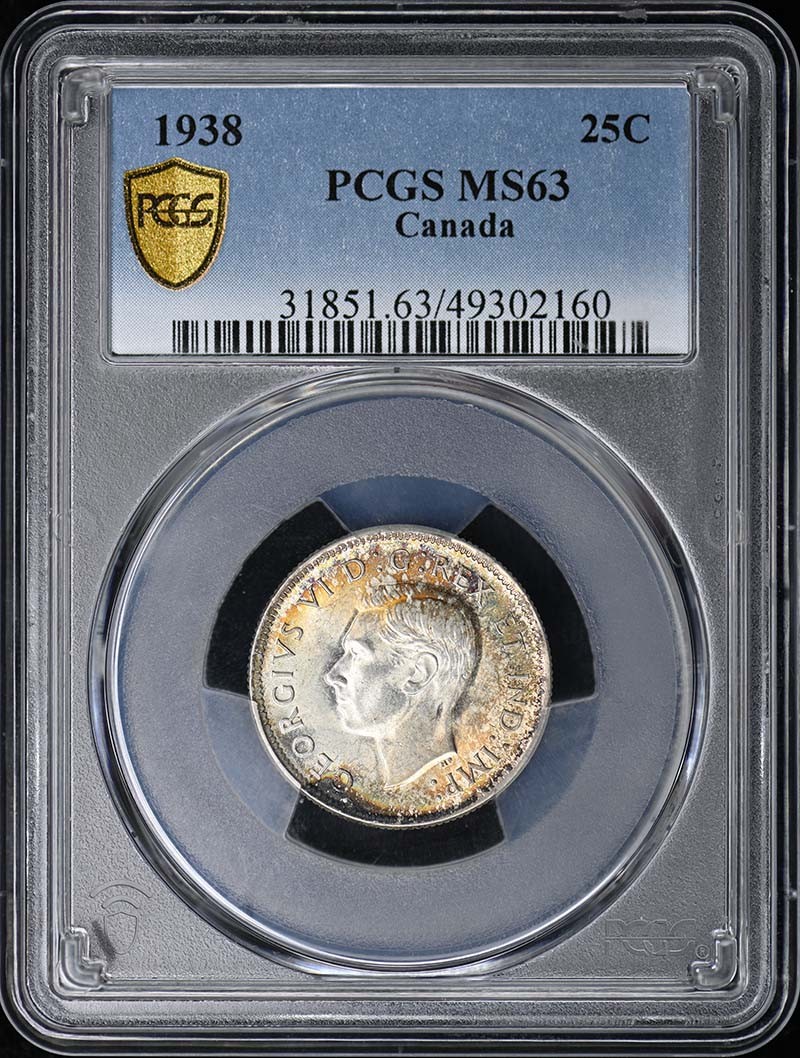 1938 25C Canada George VI PCGS MS63