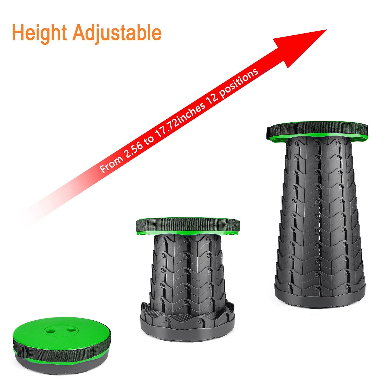 Boreeman Upgraded Height: 2.56 - 17.72 Inches, Width: 9.84 Green