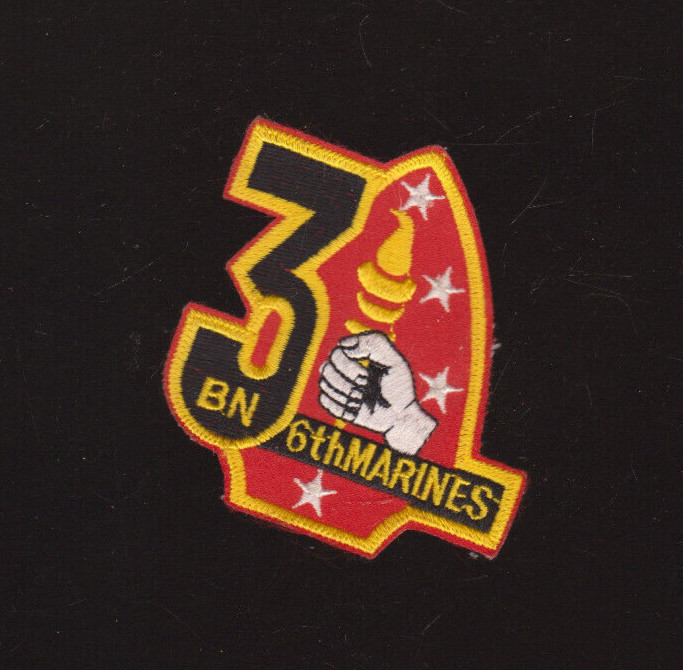VINTAGE 6TH MARINES REGIMEN 3 BN EMBROIDERED  PATCH 3X3 "