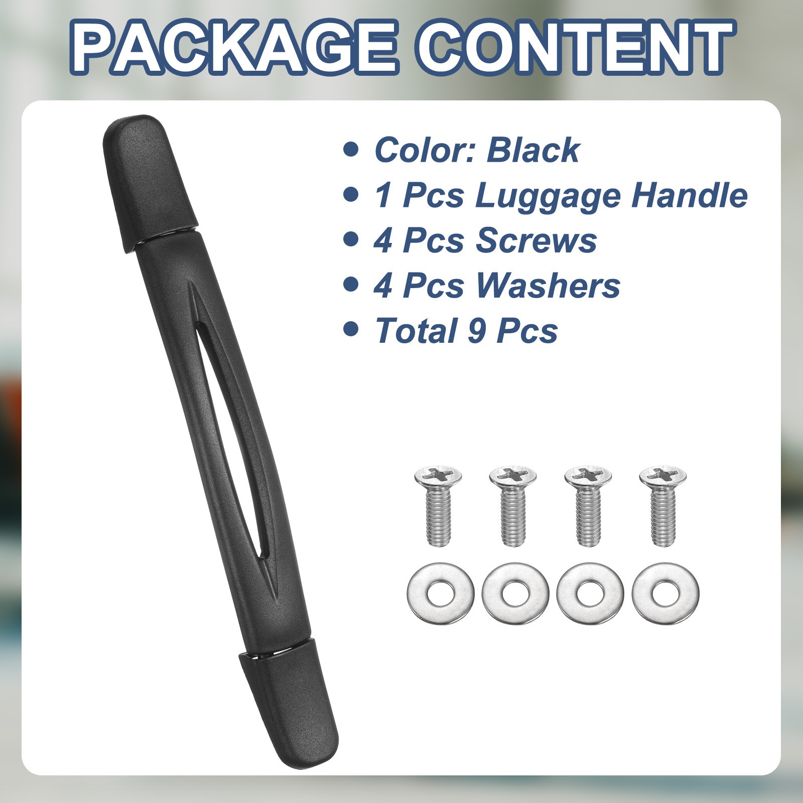 Luggage Handle 7.68" x 0.98" (L x W) Plastic Pull Handle Grip Replacement Black