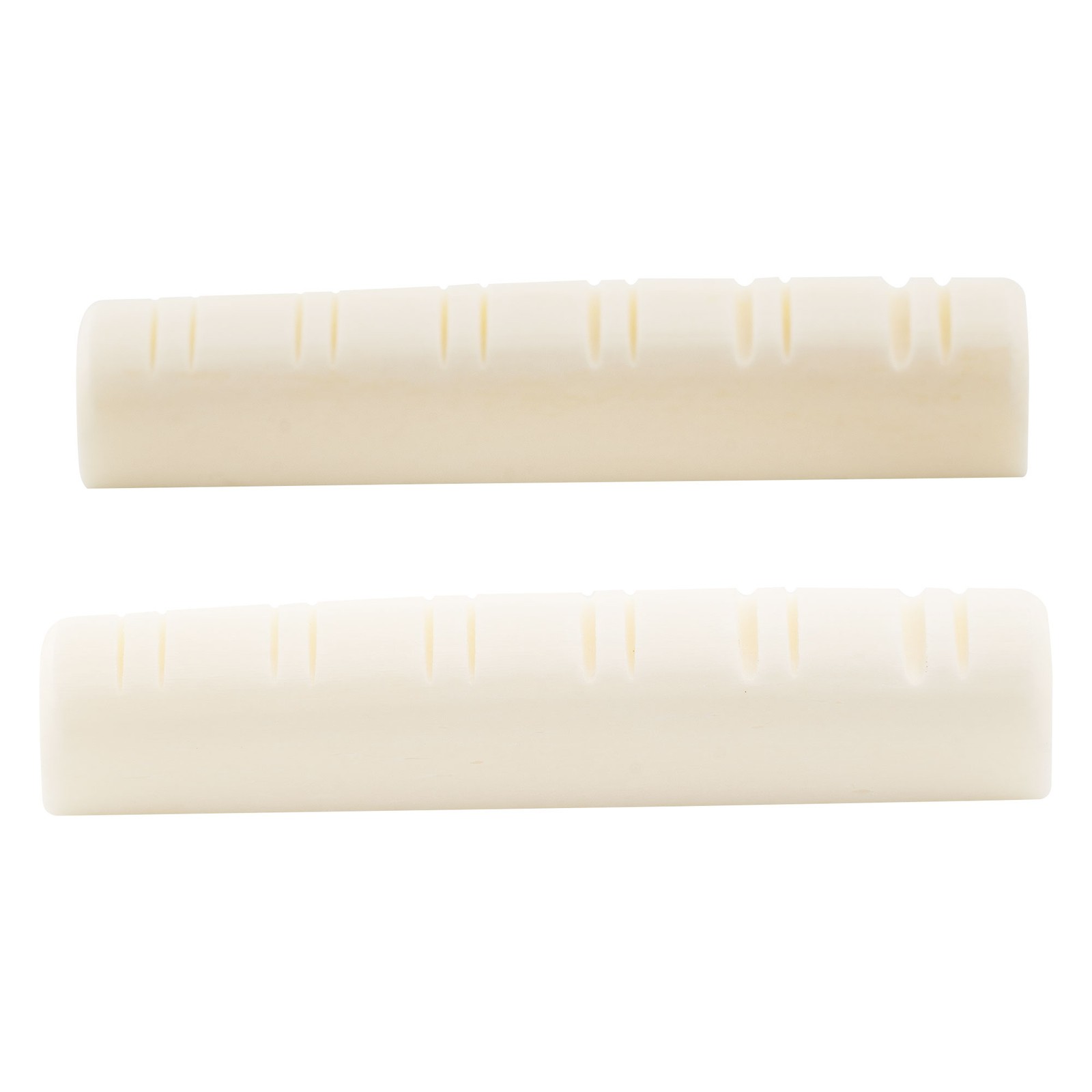 Musiclily 2Pcs 49mm Flat Bottom Pre Slotted 12 String Acoustic Guitar Bone Nut
