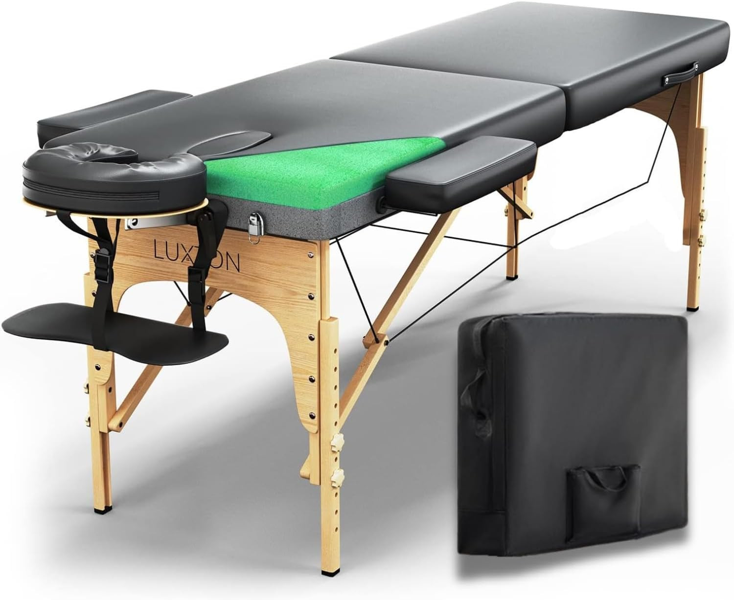 Premium Foam Massage Table Portable Foldable Massage Bed Height Adjustable, 72 I