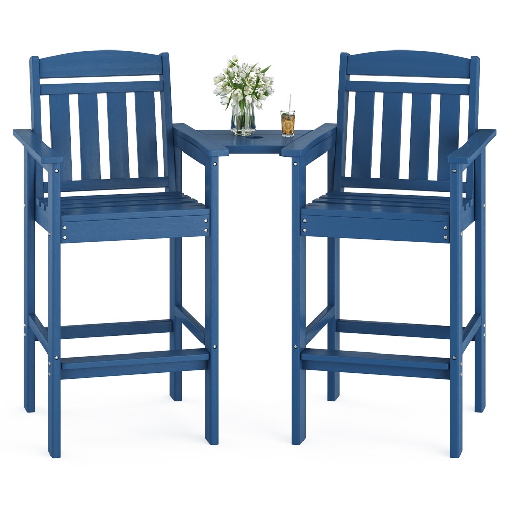 Tall Adirondack Bar Chairs (2-Pack) – Patio, Poolside, Balcony Stools