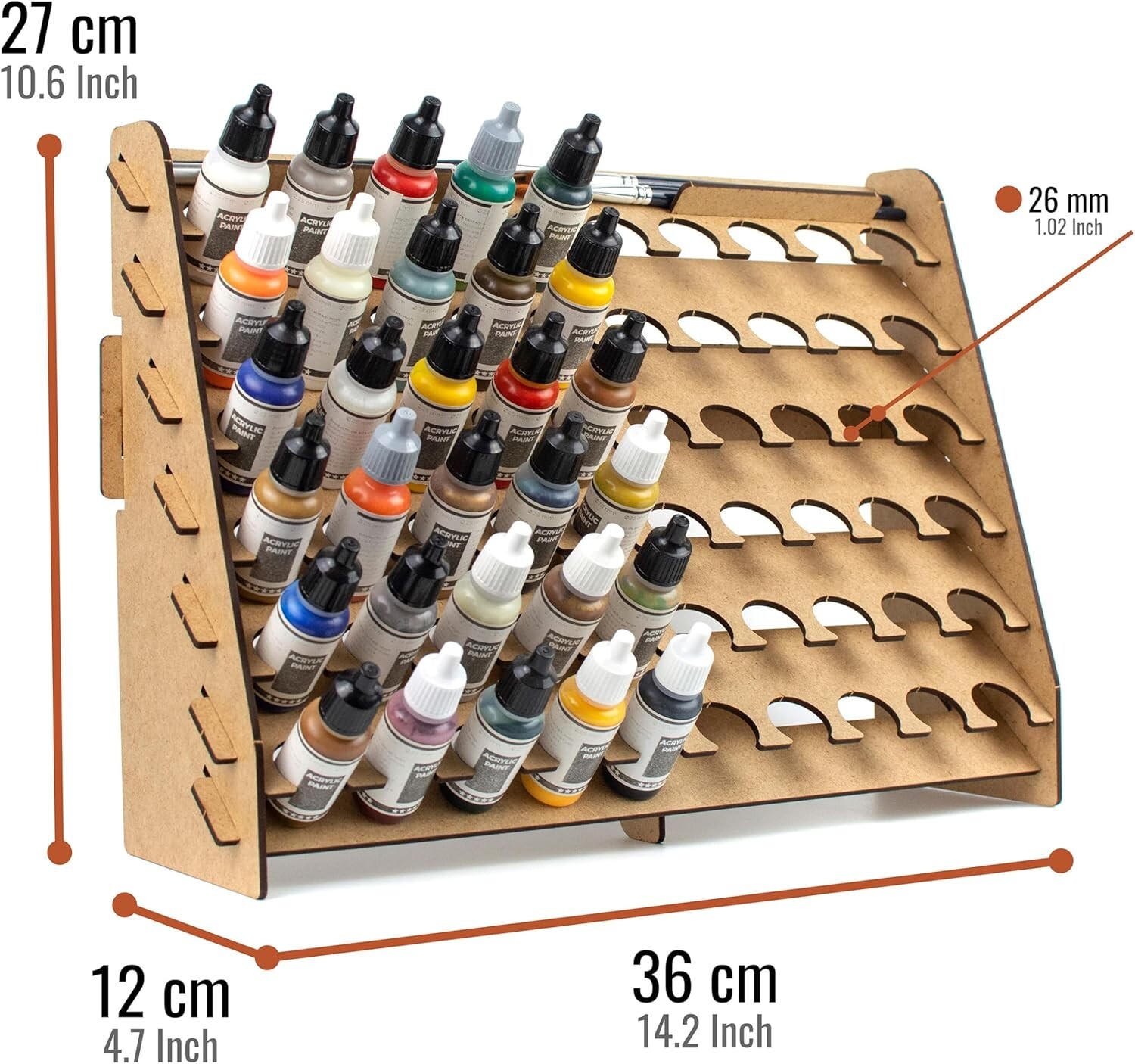Paint Rack For 26mm Model Paints Hobby Craft Vallejo Army Wall Painter Organizer