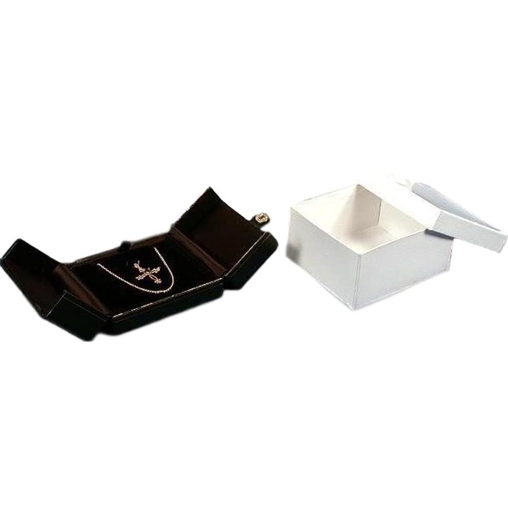 Pendant Snap Lid Gift Box Black Faux Leather 5 5/8" (Only 1 Box)