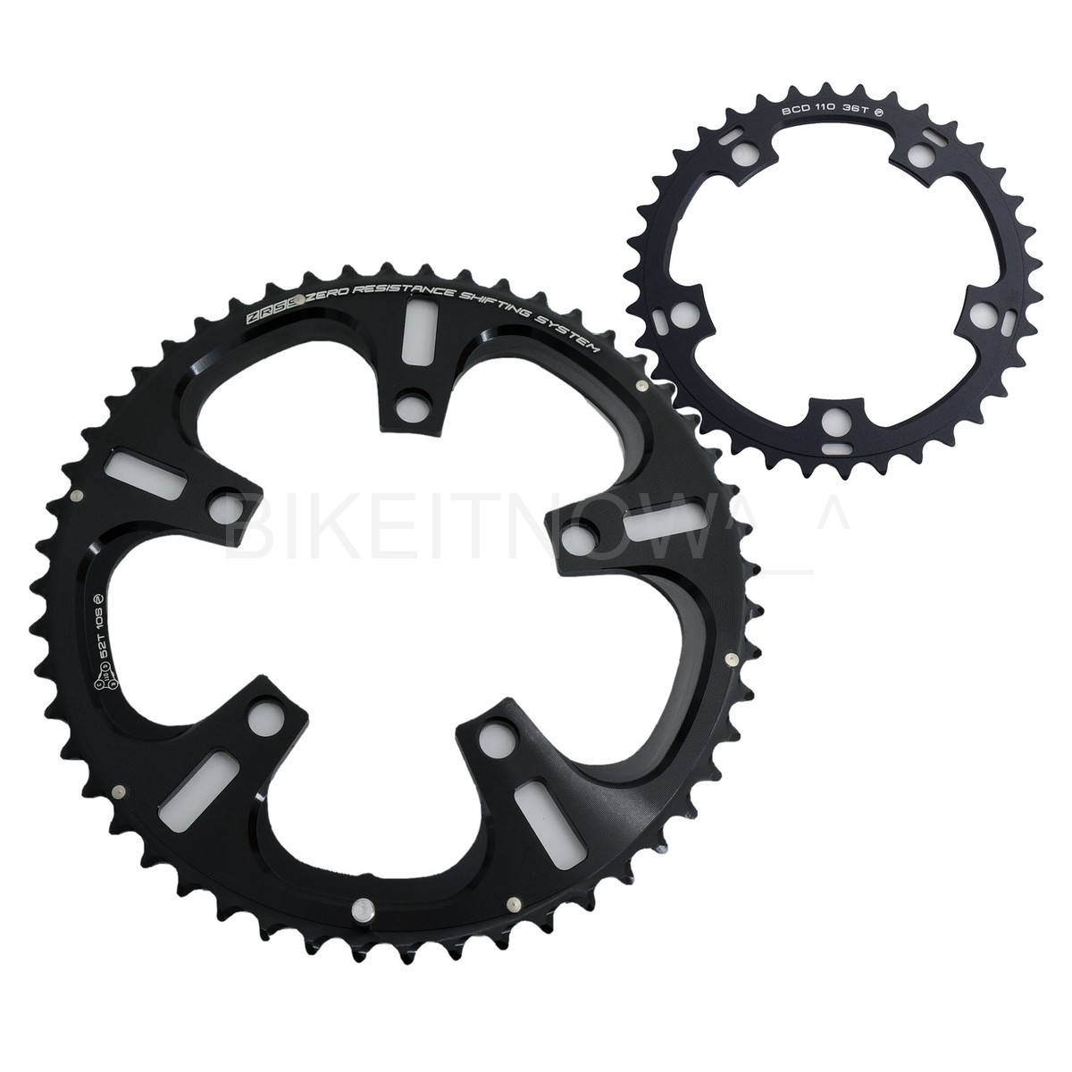 10Speed Bicycle Chainring 52-36T, Driveline 7075/T6, BCD 110mm Black