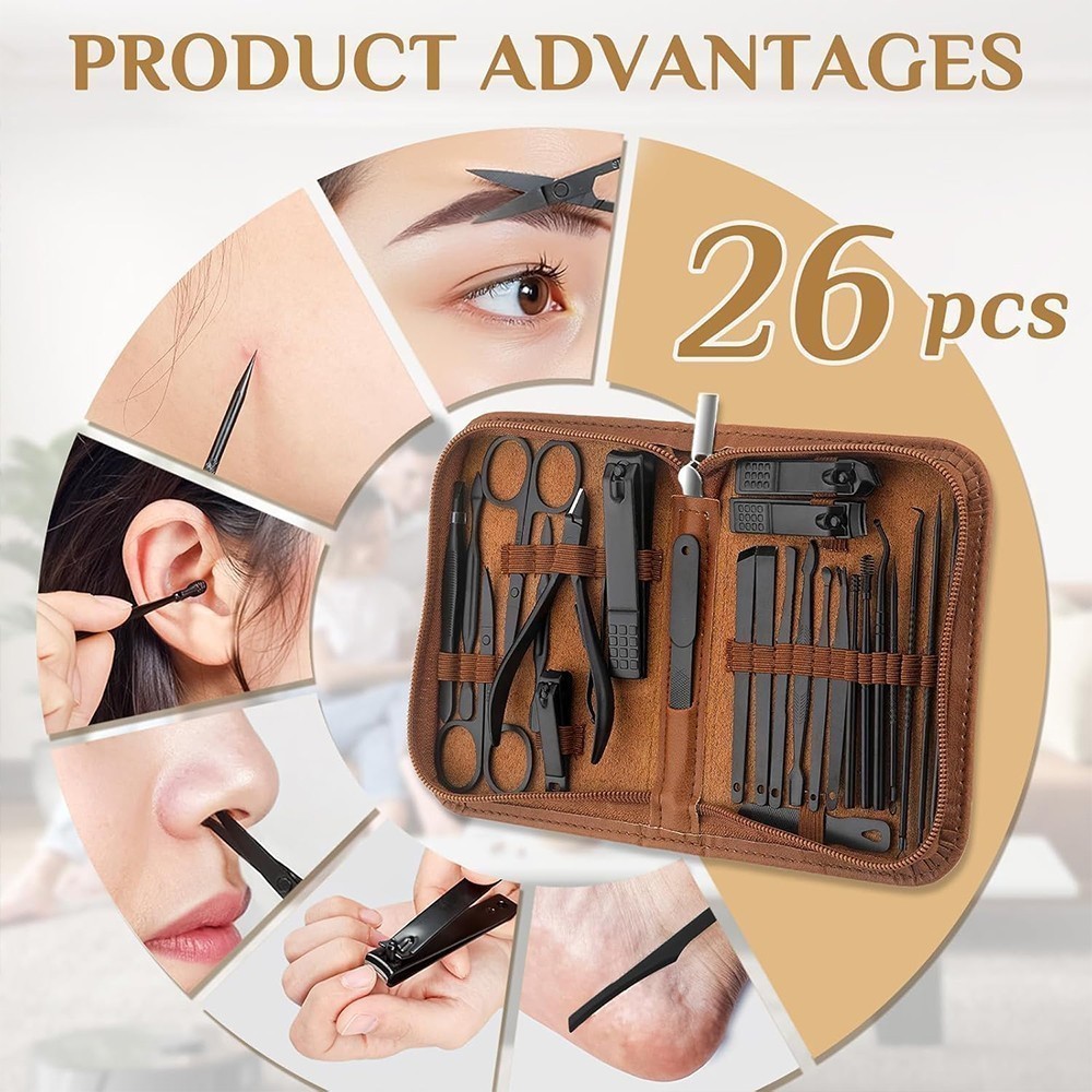 Manicure Set Professional Nail Clipper Kit-26 Pieces Stainless Steel Manicure US