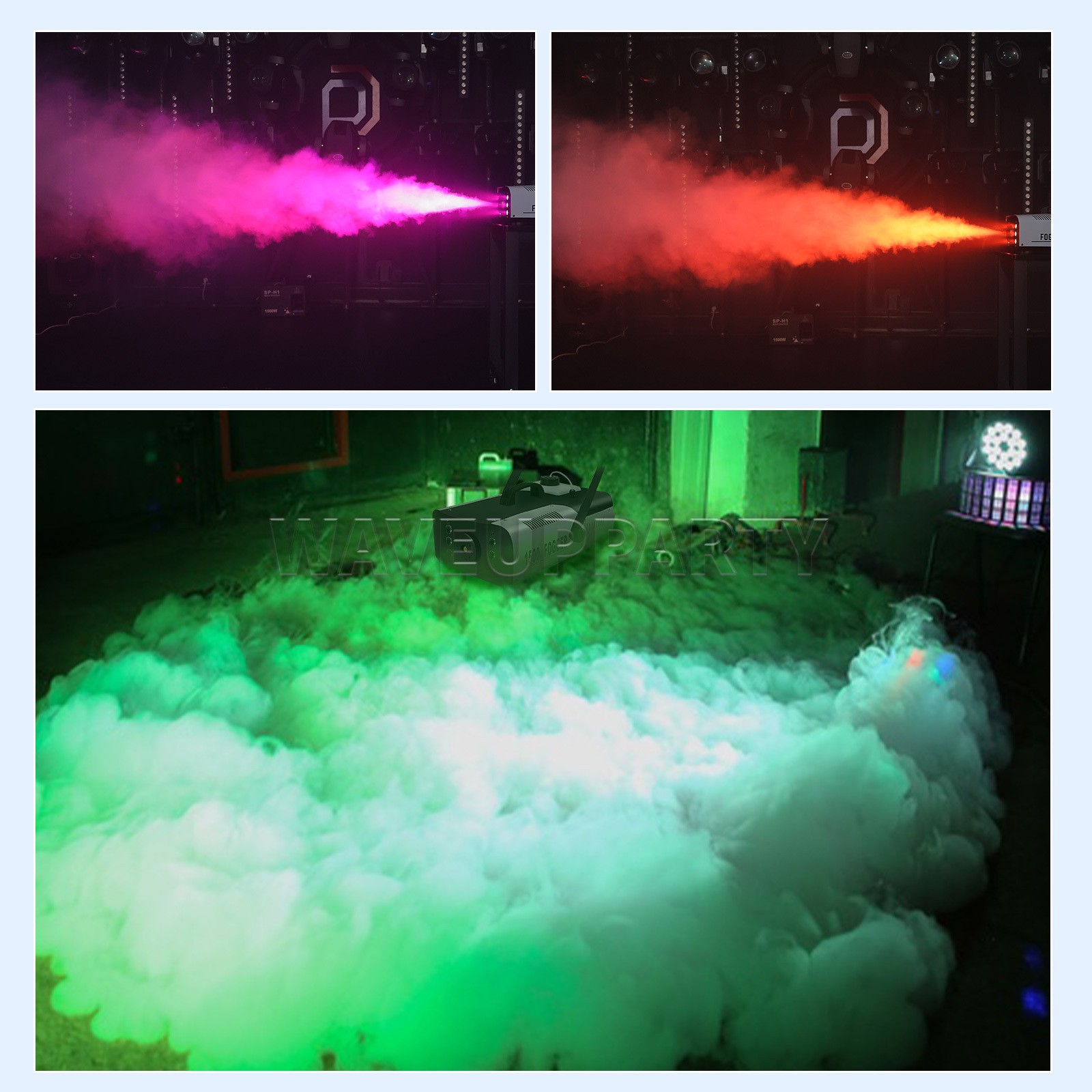 PAIDUN 1500W LED RGB Smoke Fog Effect Machine DJ Event Show Wedding Halloween