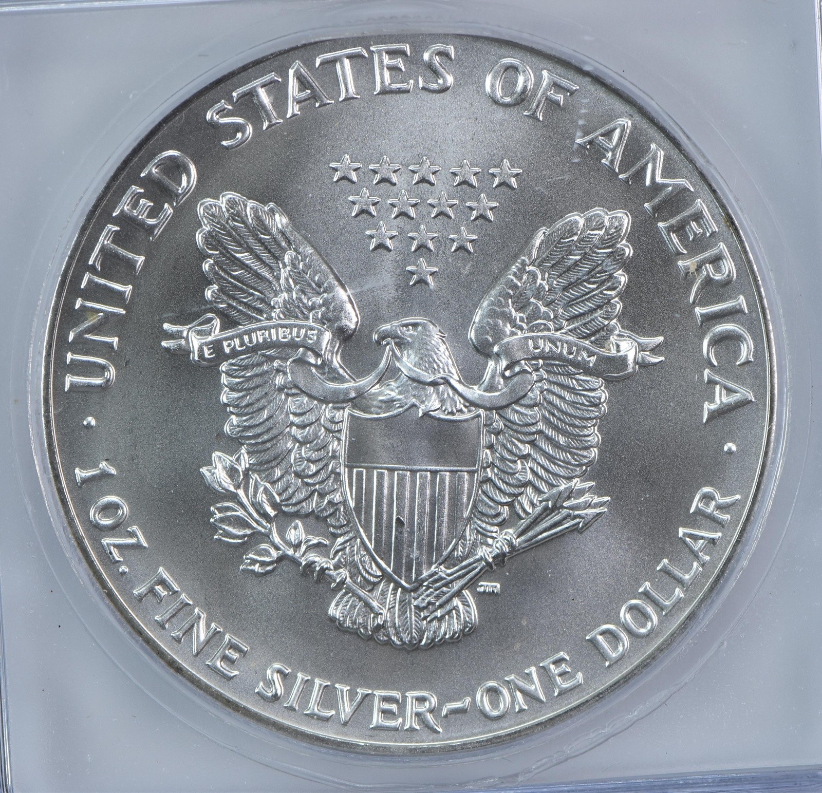 1991 American Silver Eagle Mint Error Struck Thru Authentic ICG