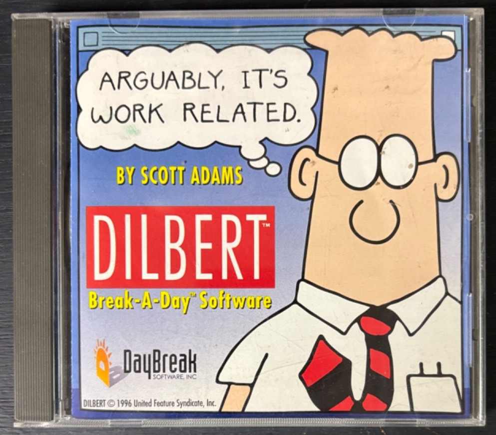 Dilbert Break-A-Day Software (PC Mac CD-Rom, 1996, DayBreak) by Scott Adams