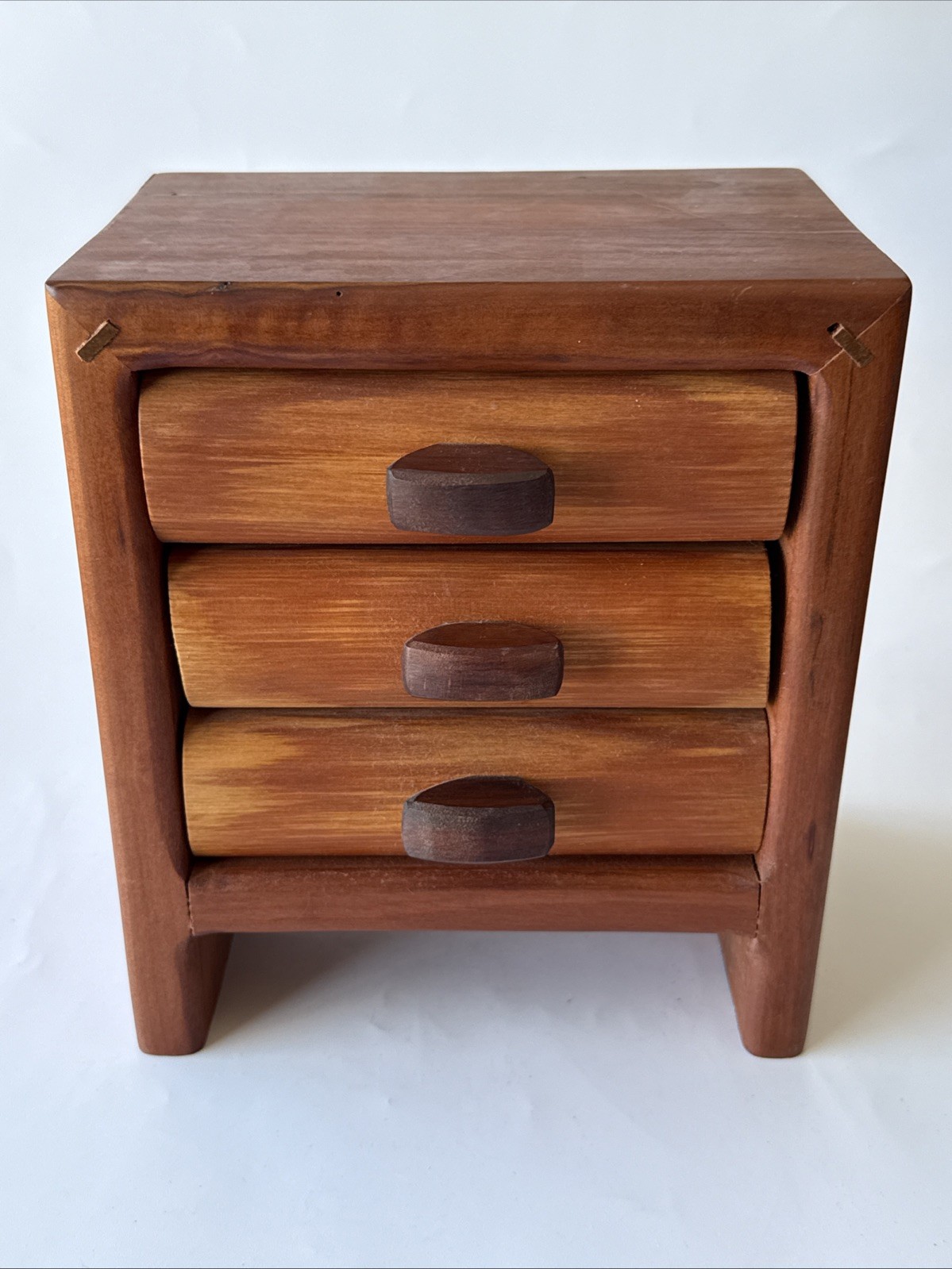 Vintage Wooden Jewelry Box 3 Drawers Cabinet Storage Fine Piece in Excellent Con