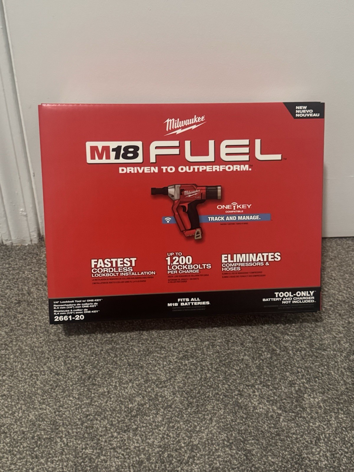 Milwaukee M18 FUEL ONE-KEY 18V Cordless Lockbolt Tool Red/Black 2661-20