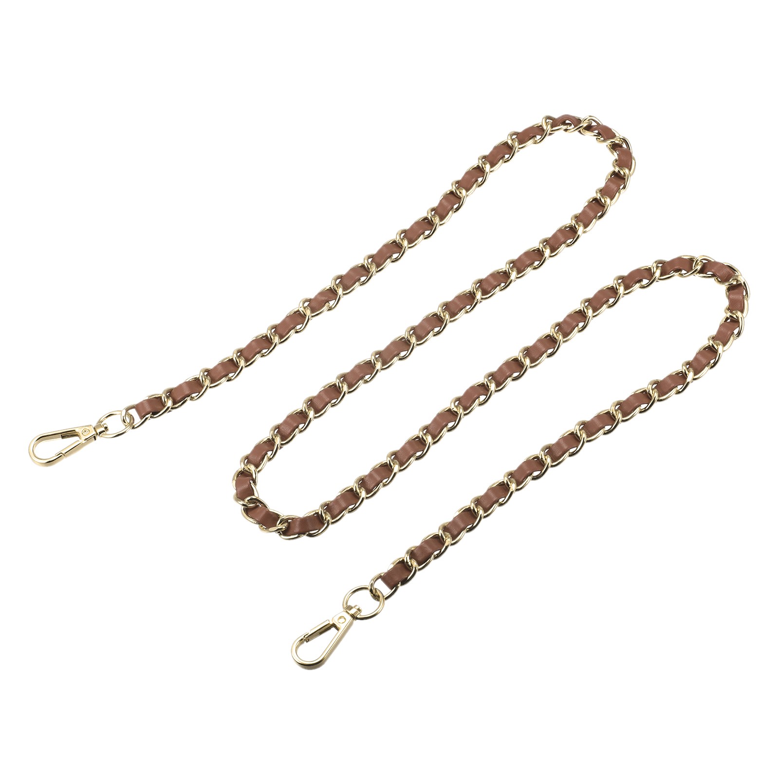 Purse Chain Strap, 47" Purse Strap Shoulder Bag Replacement Strap(Brown+Gold)