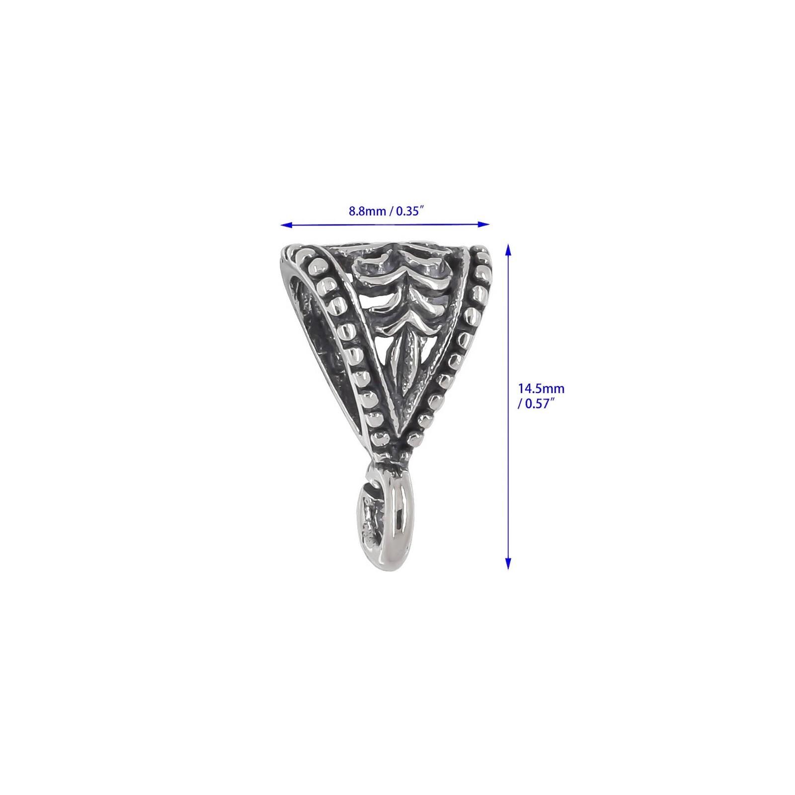Sterling Silver Flower Pendant Clasp Bail Connector with Open Loop #51176