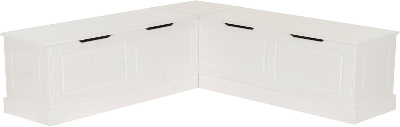 Harris White Solid Pine Backless Nook with Hidden Storage Solution