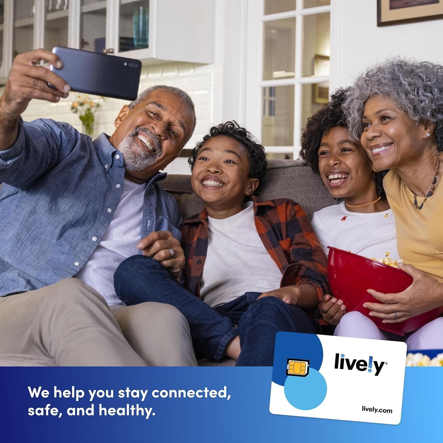 Lively e-SIM Kit: Unlimited Talk, Text & 1GB Data - Senior-Friendly Support