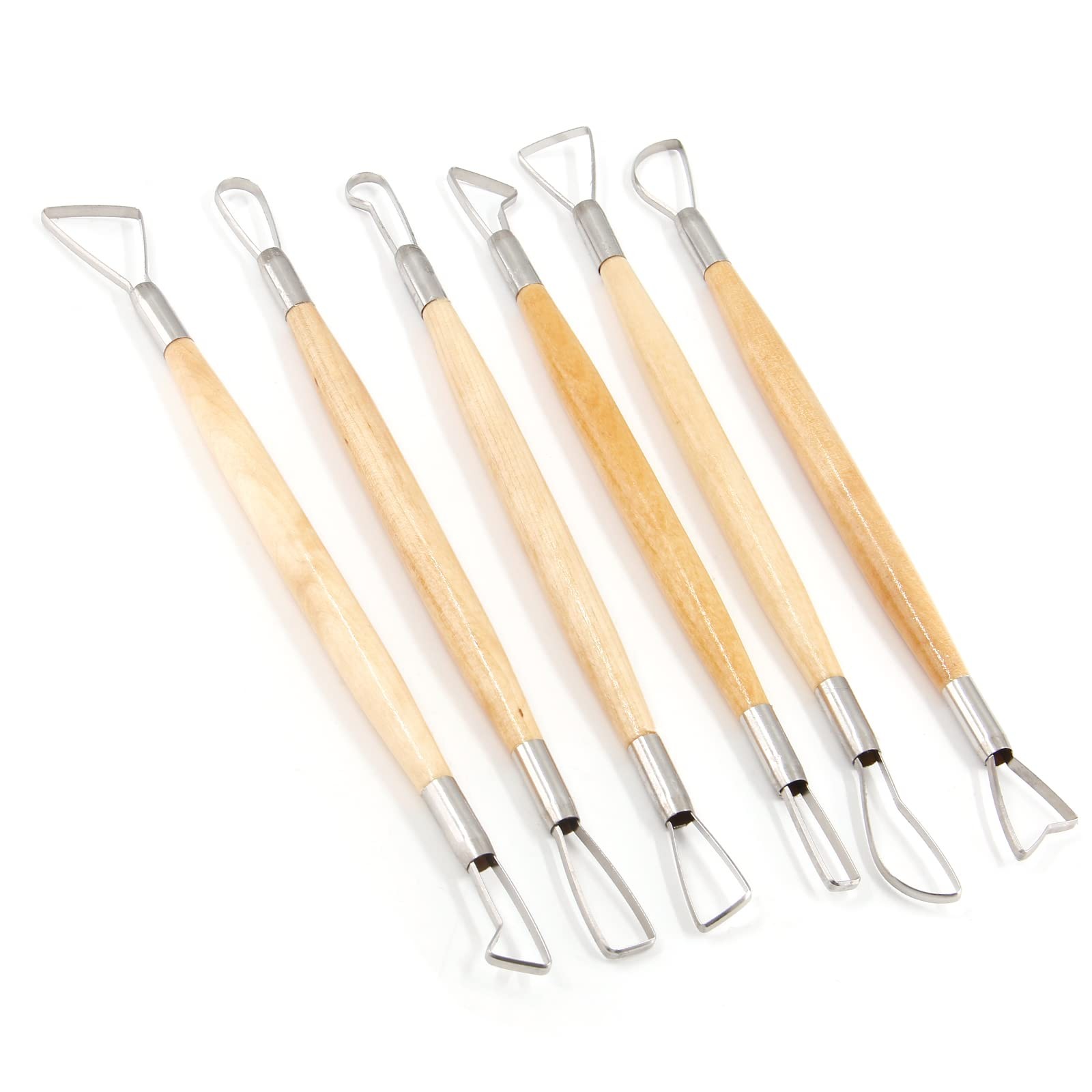 6 Pack Double-Ended Clap Sculpting Tools Clay Pottery Tools for Embossing