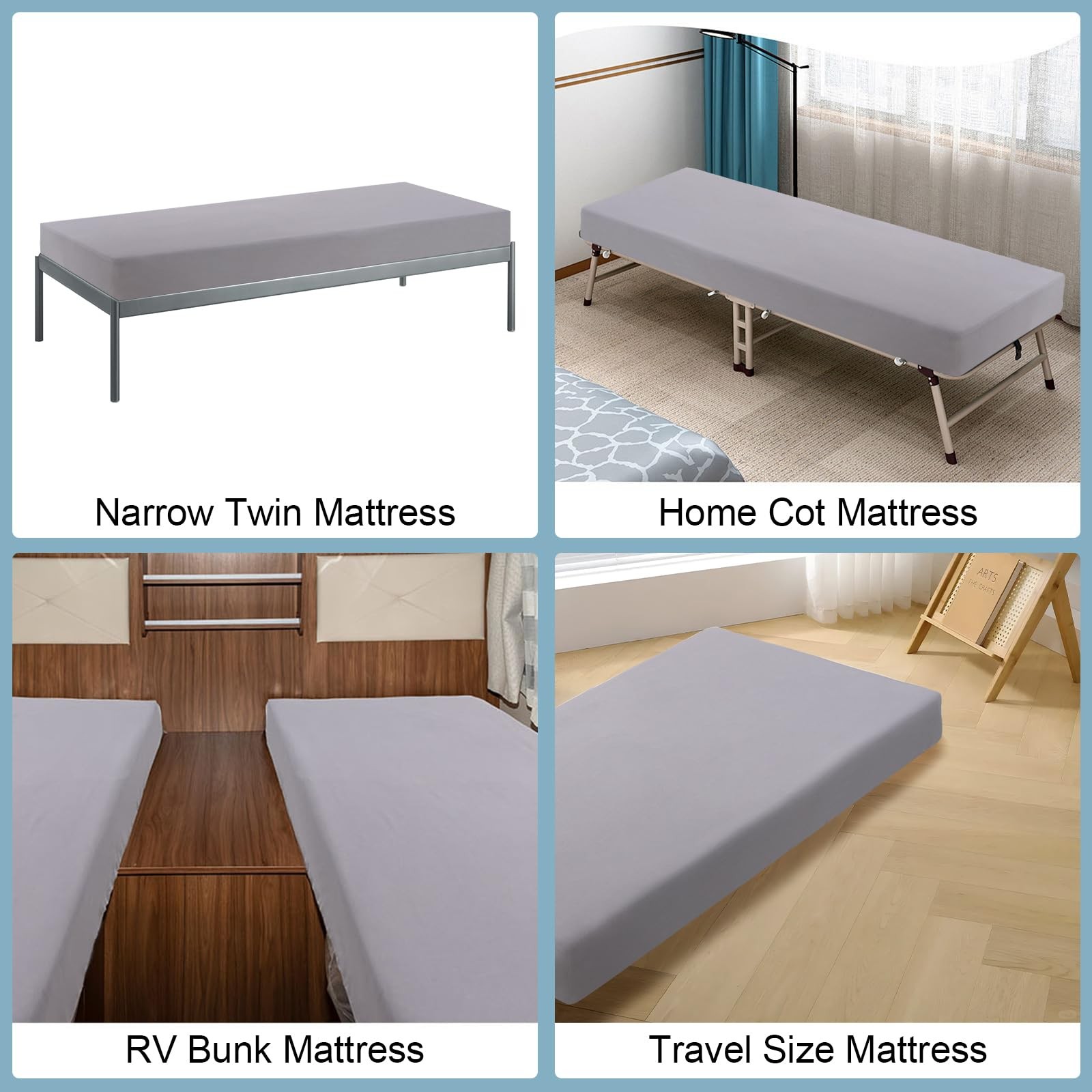 Cot Sheets 31" x 75", Cot Fitted Sheet for Narrow Twin/RVs Bunk/Camper Bunk/G...