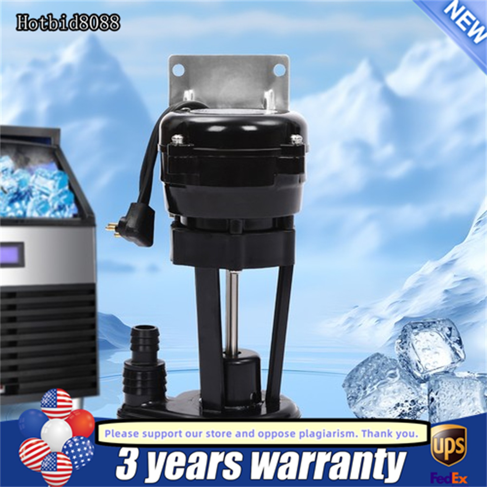 110V Ice Machine Water Pump Replacement For YSP3PJDVF1 Ice Maker 1450RPM USA