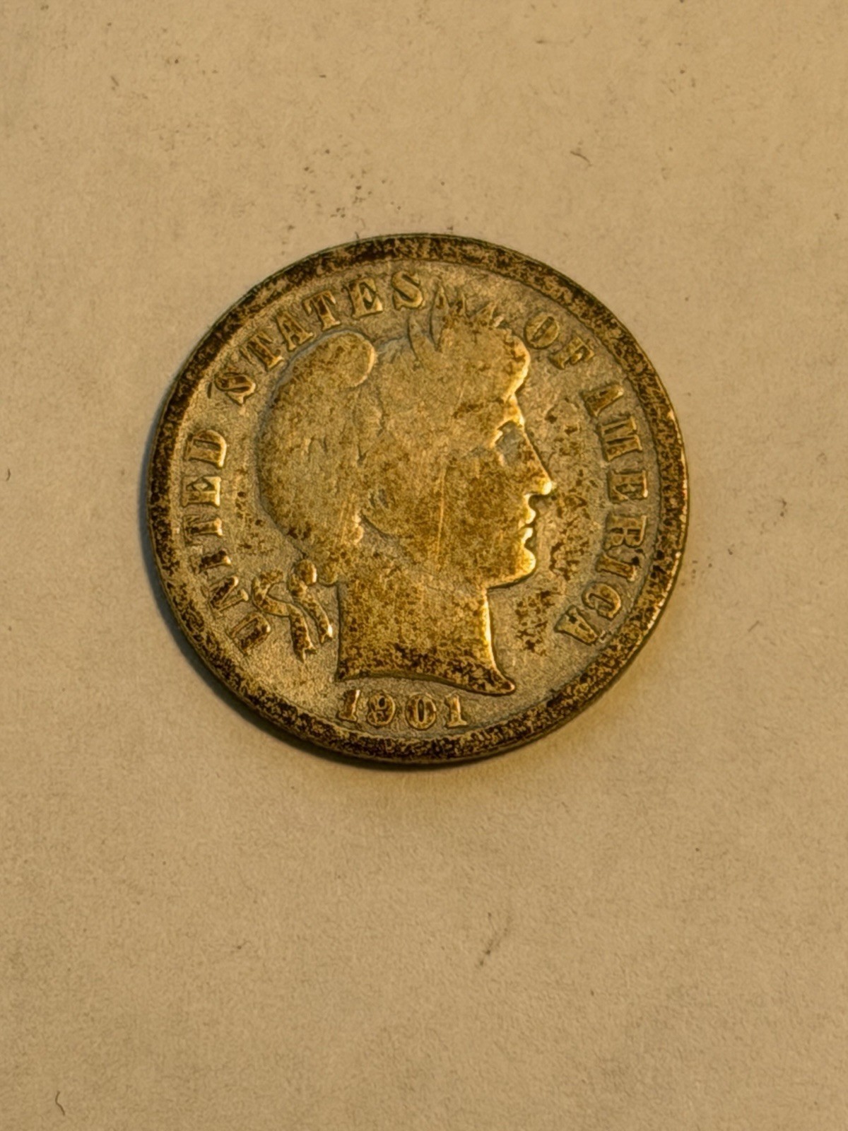 Key 1901-S Barber Dime Nice Original Choice VG