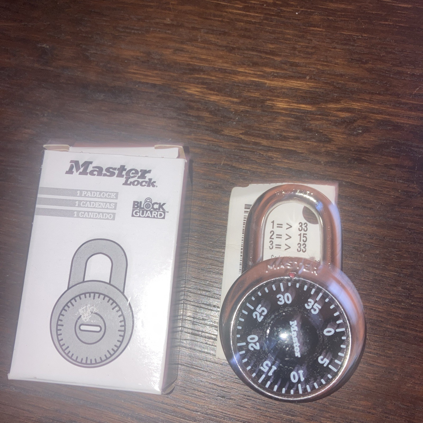 Master Lock 1502 Combination Padlock Round Dial Block Guard Locker Padlock