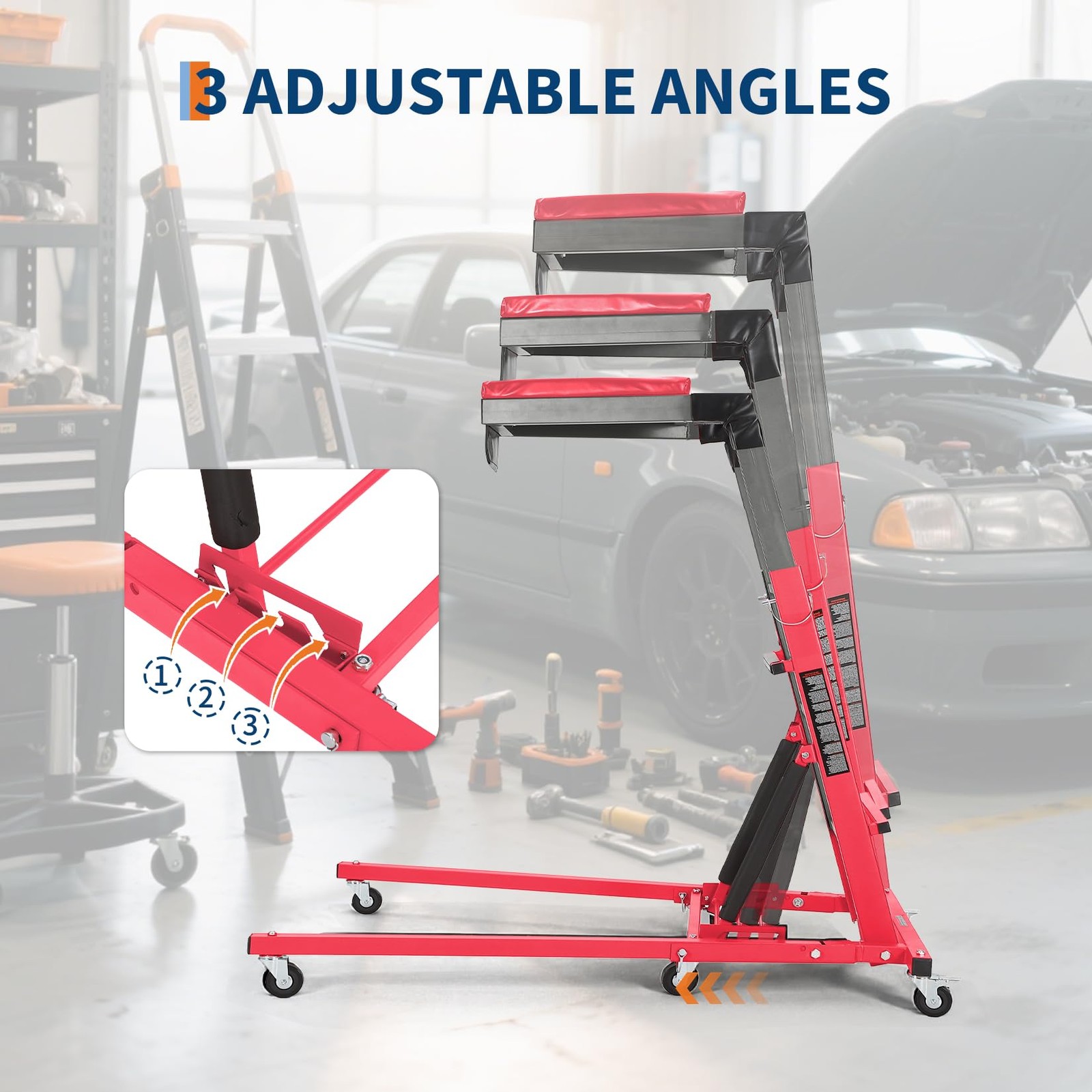 Heavy Duty Adjustable Topside Engine Creeper Over-Engine Mechanic Creeper 400lbs