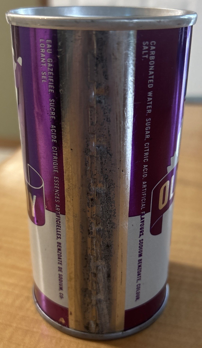 Vtg OLD COLONY Grape/Raisin Empty 10oz. Steel Soda Can, Toronto, Canada Rare!