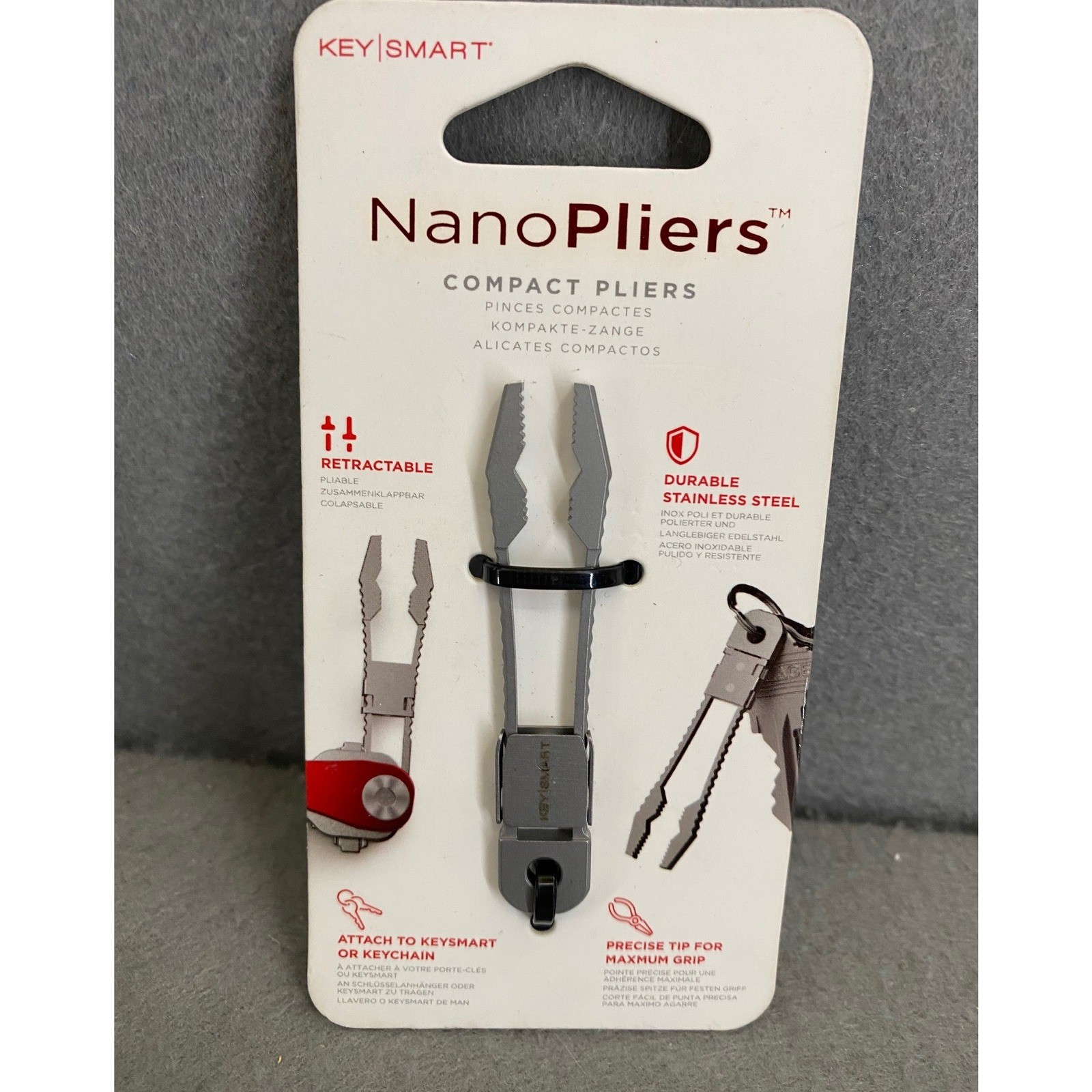 KeySmart Flex Compact Key Holder Black & NanoPliers Retractable Tool Bundle NEW
