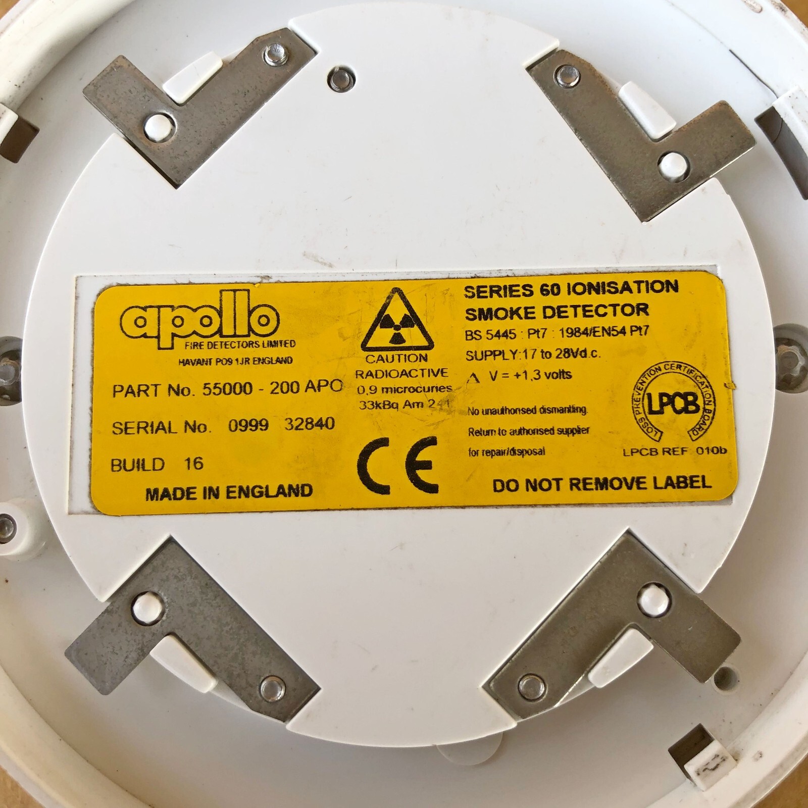 APOLLO 55000-200 APO IONISATION SMOKE DETECTOR