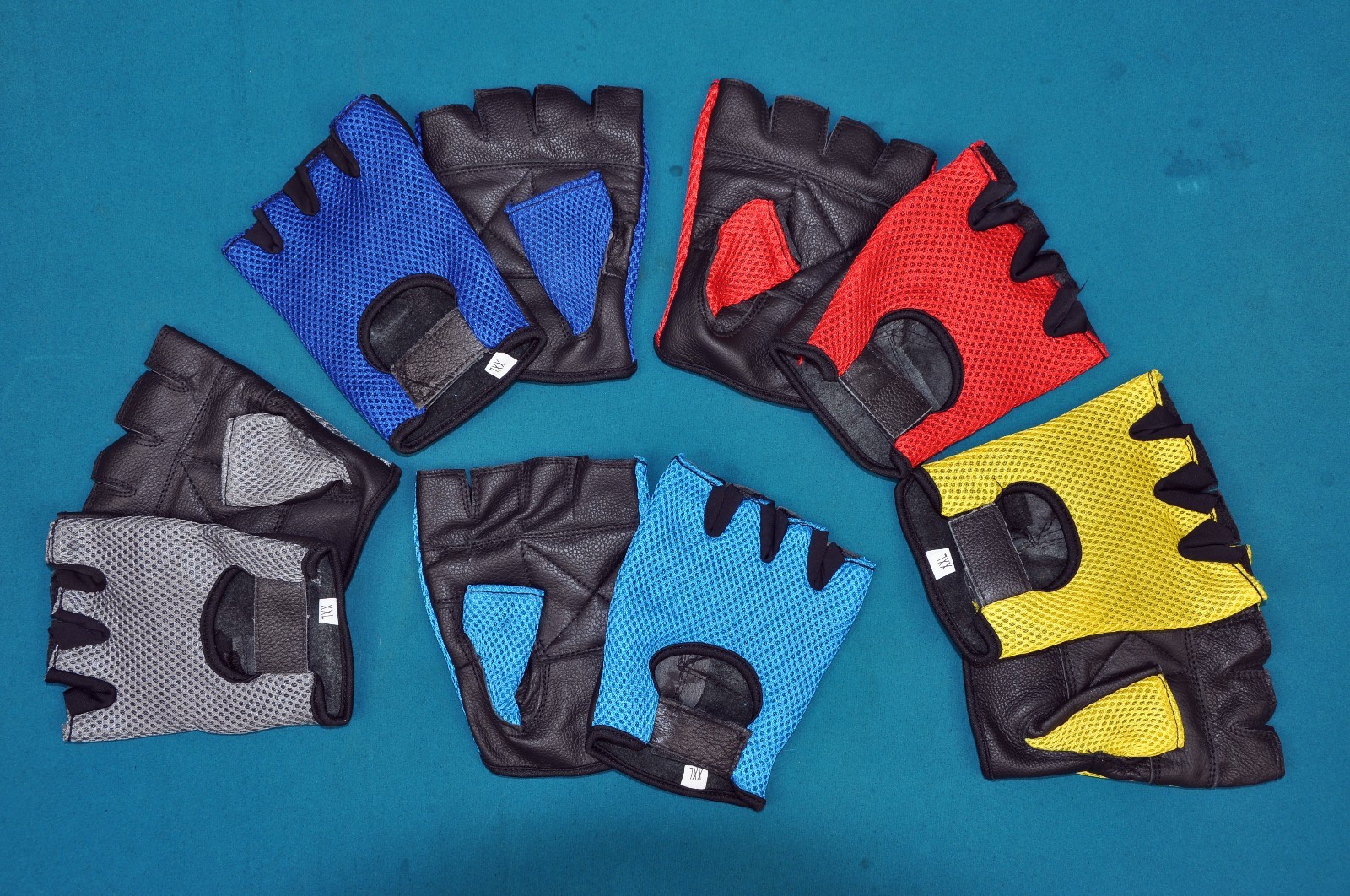 MESH LEATHER WEIGHT LIFTING PADDED GLOVES FITNESS TRAINING CYCLING GYM SPORTS