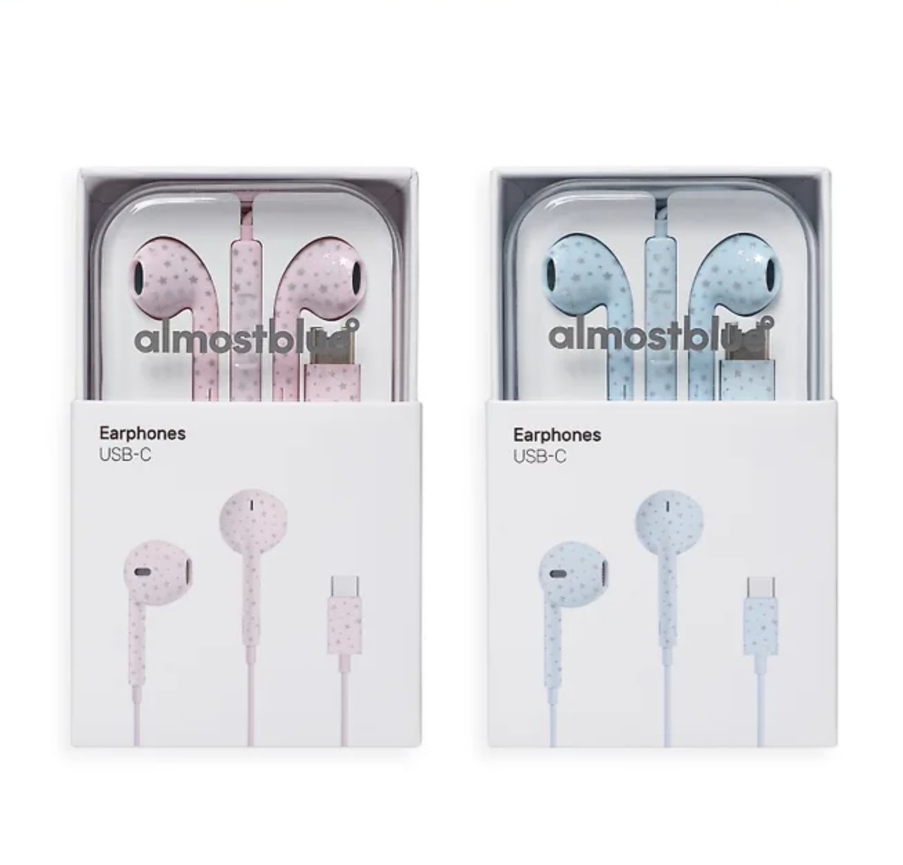 AlmostBlue SNOW Earphones USB C Type Wired Earbuds Gen 2 In-Ear Headphones