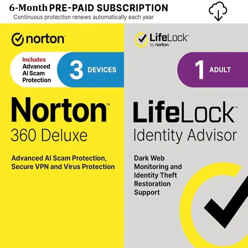 Norton 360 Deluxe | 3 Devices | Activate 6 Free Months of Norton 360 Deluxe