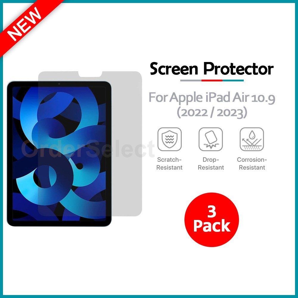 3-Pack For Apple iPad Air 10.9 (2022) / (2023) Premium Screen Protector HD Clear