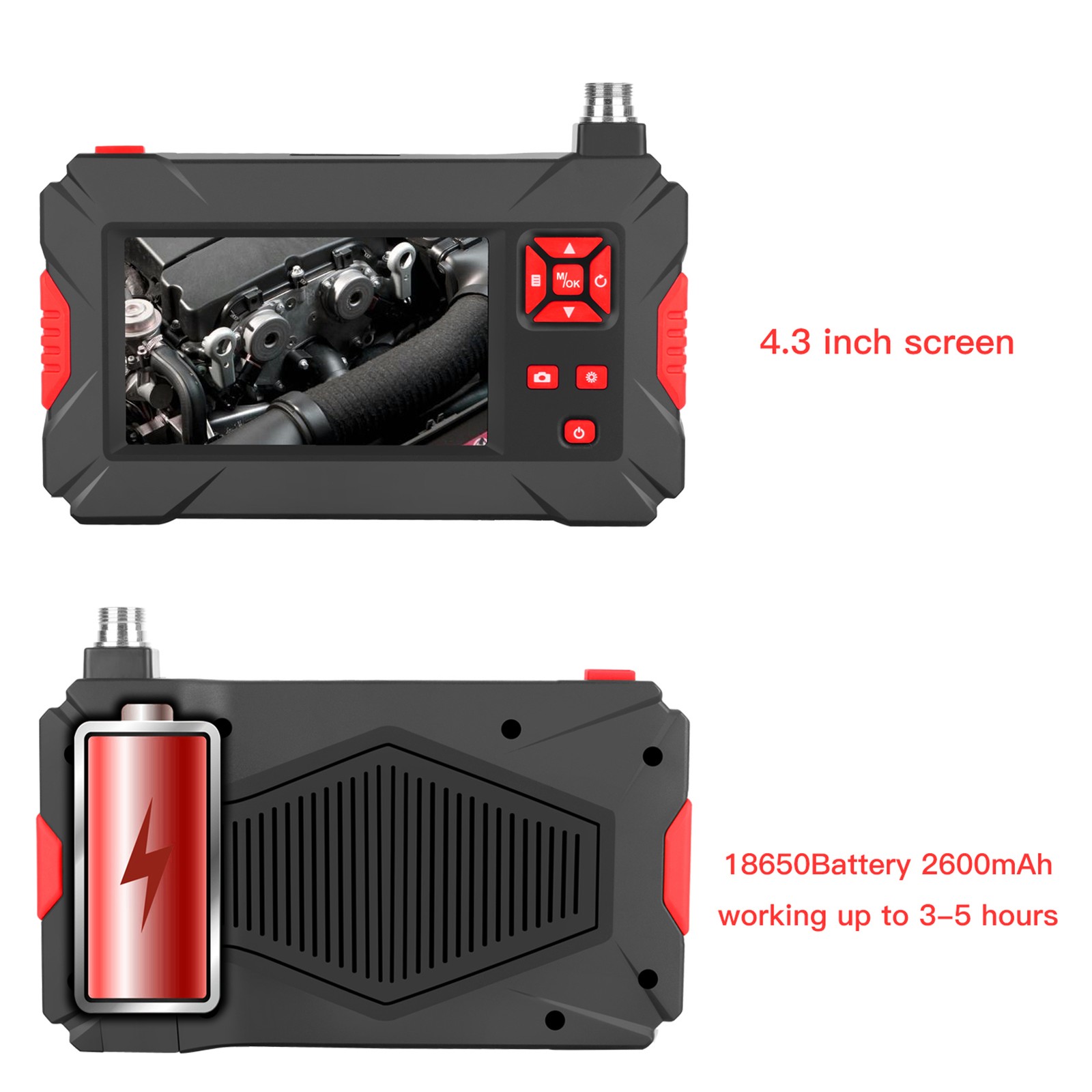 Industrial Endoscope Camera With Dual Camera 1920*1080P 8+1 LED Light IP68 EHSV